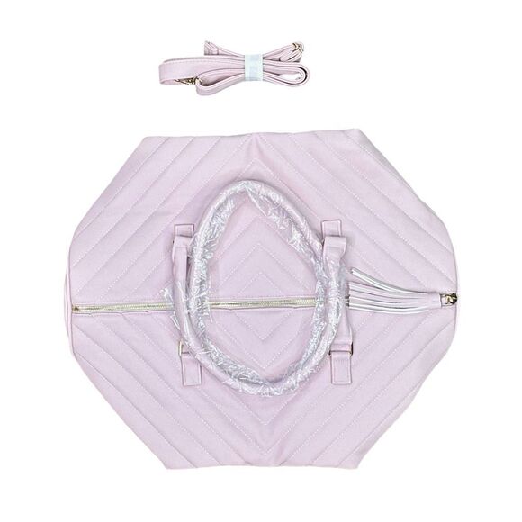 Ms. Lovely Pink Large Chevron Weekender Duffle Bag - 22” x 10” x 11” - Picture 2 of 6